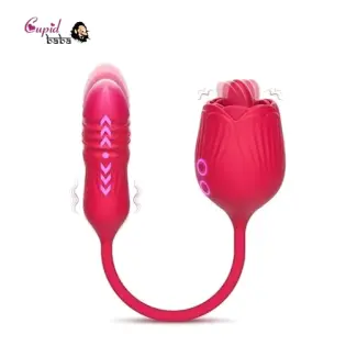 Multispeed Rose Clit Licking vibrator With Dildo
