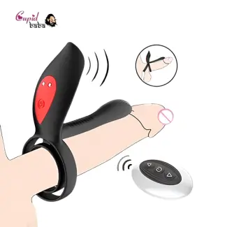 New Couples Delay Ejaculation Penis Vibrator With Double Cock Ring