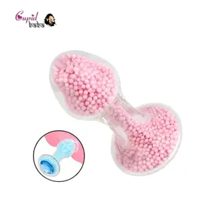 Pink & Blue Foam Beads Glass Dildos