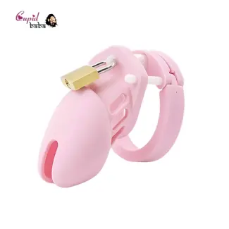 Pink Chastity Locked Cage Sex Toy for Men