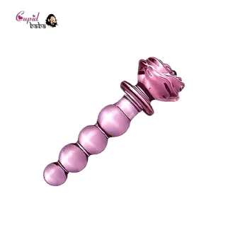 Pink Crystal Glass Anal Butt Plug