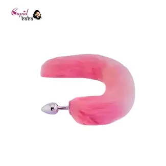 Pink tail butt plug fox tail bdsm