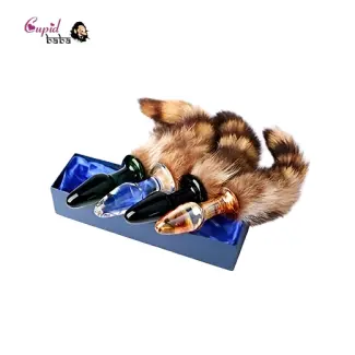 Raccoon Tail Glass Anal Plug