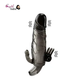Realistic Penis Condom Sleeve Vibrator Double Vibration