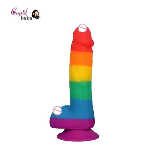 Realistic Rainbow Dildo with Suction Cup