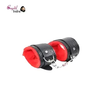 Red & Black Wrist Bondage Cuffs
