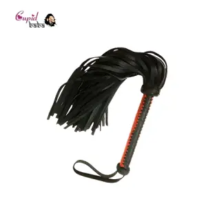 Red-Black Leather Weave Whip