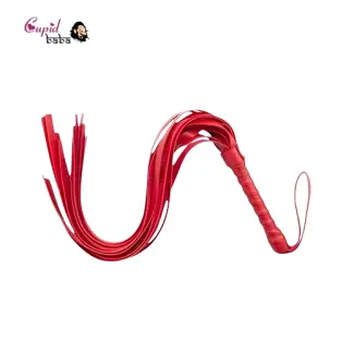 Red Faux leather whip with tassels for couples