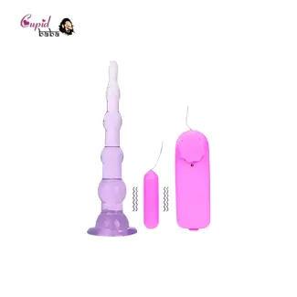 Remote Control Vibrating Jelly Anal Plug with Suction Cup