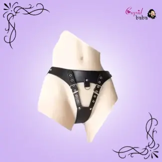 Sexy Leather Whip Female Briefs Chastity Belt