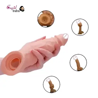 Silicone Double Hole Jumbo Penis Sleeve Extender
