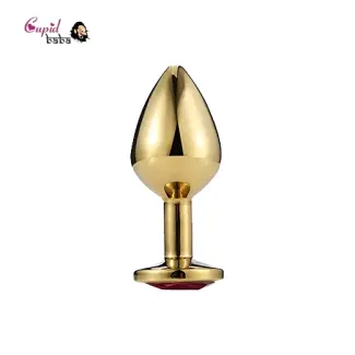 Small Golden Luxury Round Shaped Anal Butt Plug