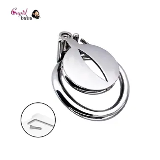 Stainless Steel Flat Chastity Cage Curve Ring Screw Locker