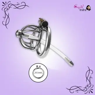 Tomi Stainless Steel Male Chastity Cock Cage With Urethral Tube For Men