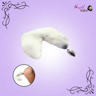 White Fox Tail Butt Plug