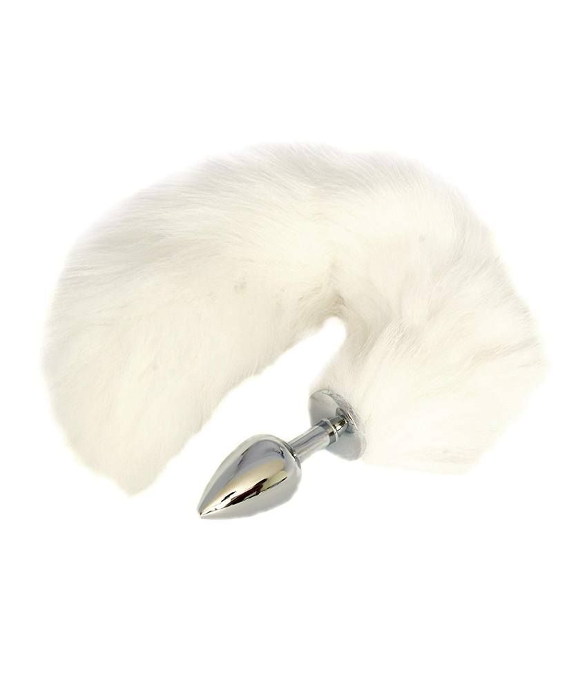 White Fox Tail Butt Plug
