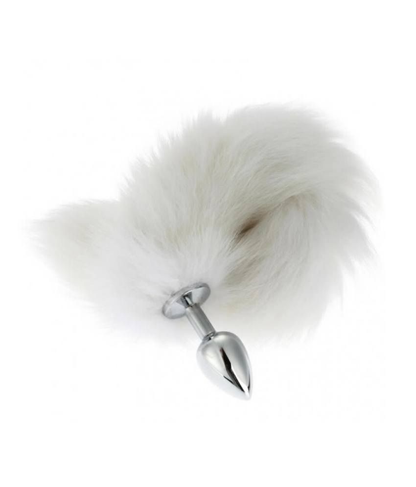 White Fox Tail Butt Plug