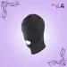 Bdsm Hood Fetish Locking Open Mouth Mask black