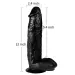 Black 12 Inch Premium Dildo, Waterproof Big Black Realistic Dildo
