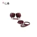 Burgundy Bondage Leather Restraint Set, Cuffs, and Collar