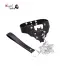 Genuine Leather Bat Shape Collar With Chain Leash