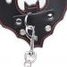 Genuine Leather Bat Shape Collar With Chain Leash