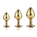 Golden 3 Pcs Luxury Round Shaped Anal Butt Plug