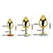 Golden 3 Pcs Luxury Round Shaped Anal Butt Plug