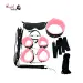 Pink & Black 7 Pcs set BDSM Bondage Kit Handcuffs