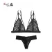 Plus Floral Lace Harness Bralette With Panty