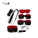 Red & Black 7 Pcs set BDSM Bondage Kit Handcuffs