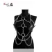 Sexy Star Faux Leather Body Harness Metal Chain Crop Top For Women
