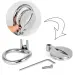 Stainless Steel Flat Chastity Cage Curve Ring Screw Locker