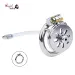 Stainless Steel Flat Chastity Cage With Urethral Penis Plug