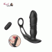 Thrusting Prostate Massager Butt Plug Double Cock Penis Ring