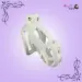 White Male Chastity Device with Adjustable 4 Rings