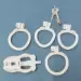 White Male Chastity Device with Adjustable 4 Rings
