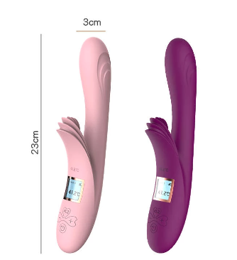41.2 C Intelligent Vibrator Wand Multiple Tongues G Spot Rabbit Vibrator LCD Screen Heated Sex Toy for Woman